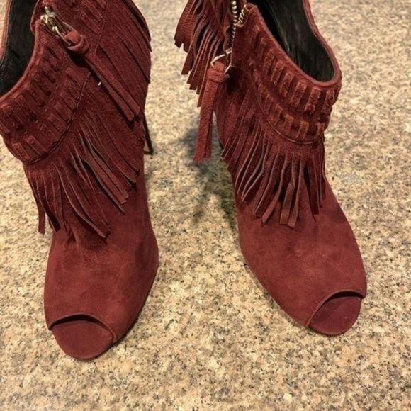 Designer!  Rebecca Minkoff Leather Bootie Heels Size 9 - Picture 7 of 8